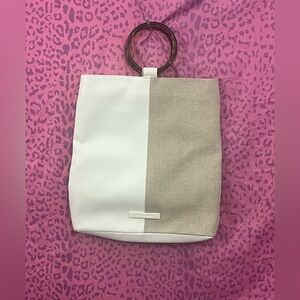 Elegant White and Tan Women's Bag